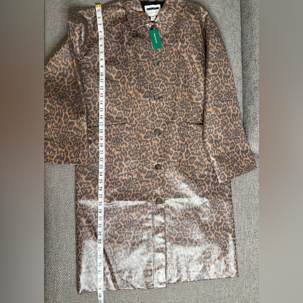 Noisy May Leopard Shiny Canvas Long Coat – Size Small (NWT) - Picture 11 of 16